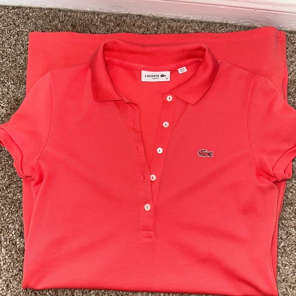 Lacoste Red Fitted Polo Dress Short Sleeve - Picture 2 of 2